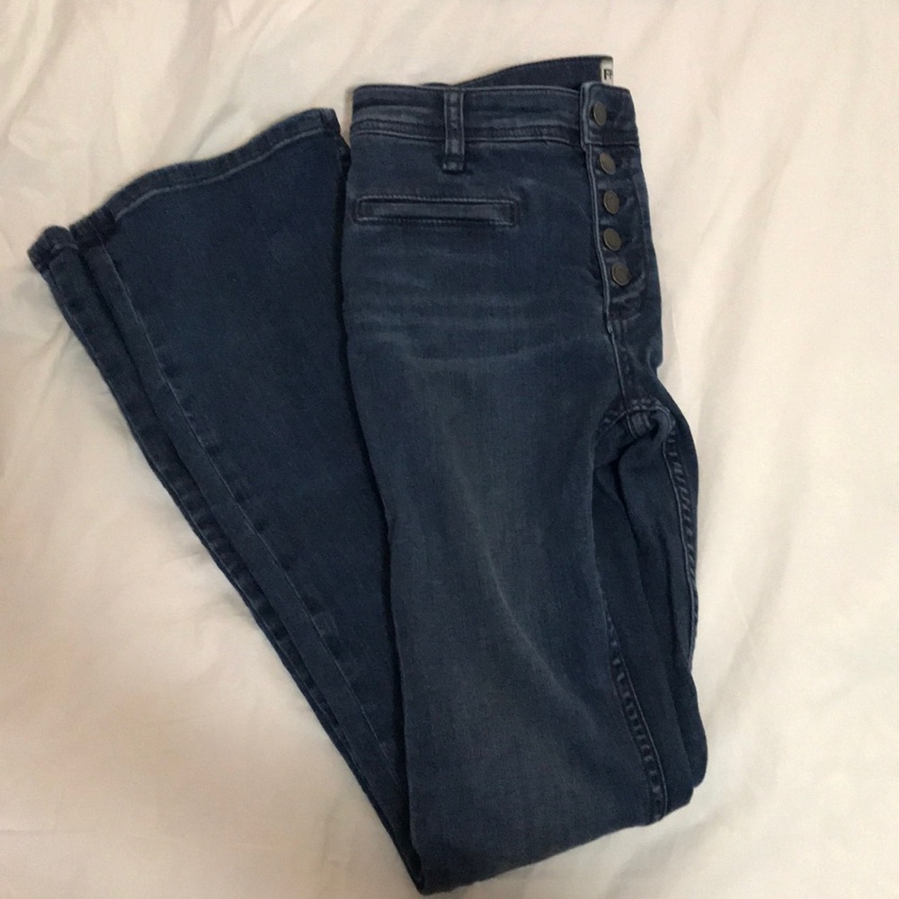 button up flare jeans